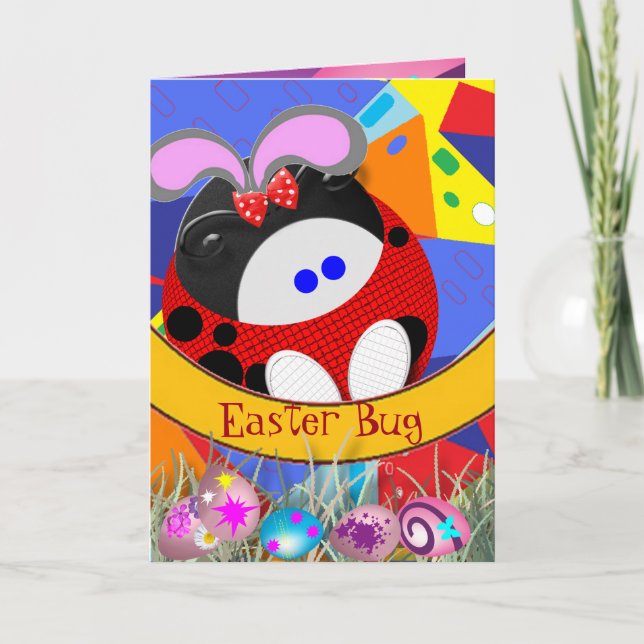 Tarjeta Festiva Mariquita de Pascua (Anverso)