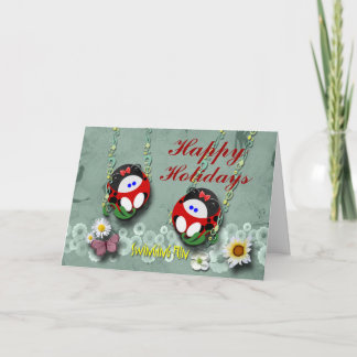 Tarjeta Festiva Mariquitas de balanceo