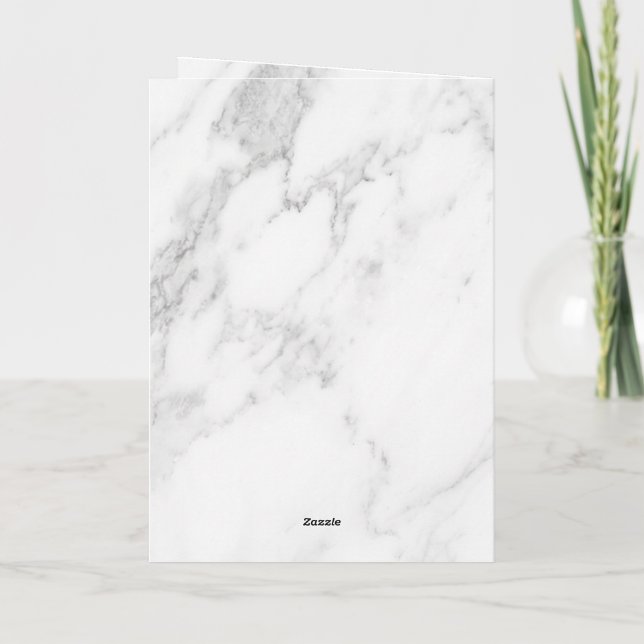 Tarjeta Festiva Mármol Blanco (Reverso)