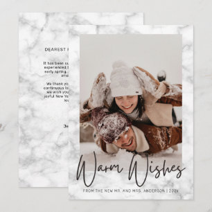 Tarjeta Festiva Mármol blanco y negro moderno Sr. y Sra. Navidades