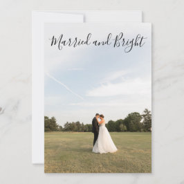 Tarjeta Festiva Married and Bright Christmas Photo Card
