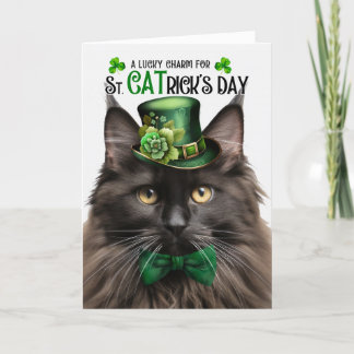 Tarjeta Festiva Marrón de Maine en St CATrick's Day Lucky Charm