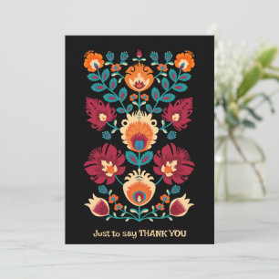 Tarjeta Festiva Marrón, verde azulado y amarillo pastel Wycinanki