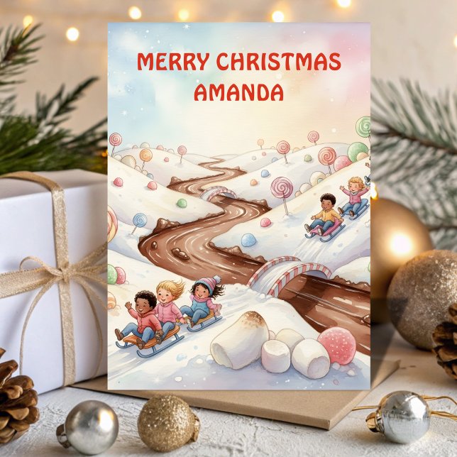 Tarjeta Festiva Marshmallow World Christmas Kids Card (Subido por el creador)