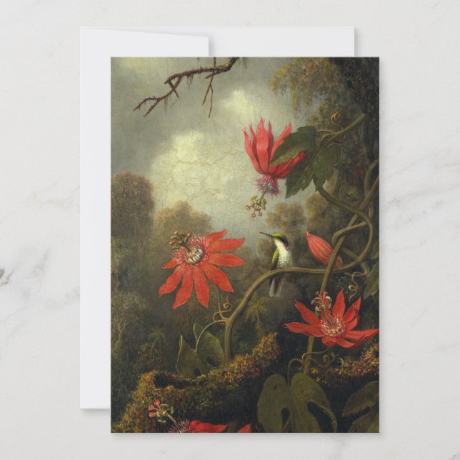 Tarjeta Festiva Martin Johnson Heade - Hummingbird (Anverso)