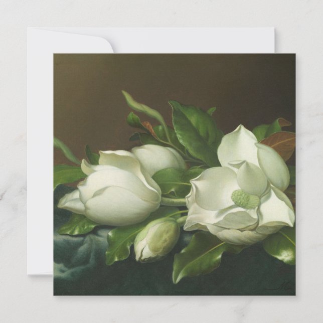 Tarjeta Festiva Martin Johnson Heade - Magnolias (Anverso)