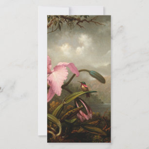 Tarjeta Festiva Martin Johnson Heade - Orquídea Y Hummingbird
