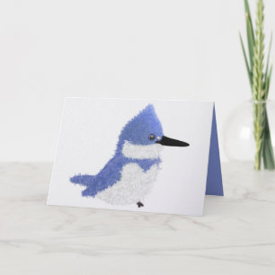 Tarjeta Festiva Martín pescador moderno con cinturón encantador