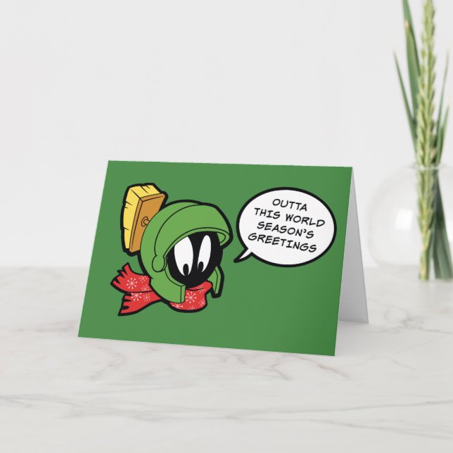 Tarjeta Festiva MARVIN MARTIAN™ "Fuera de este mundo" (Anverso)