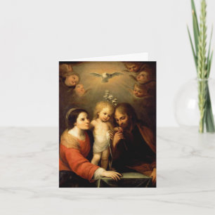 Tarjeta Festiva Mary, Baby Jesus y Joseph - con mensaje