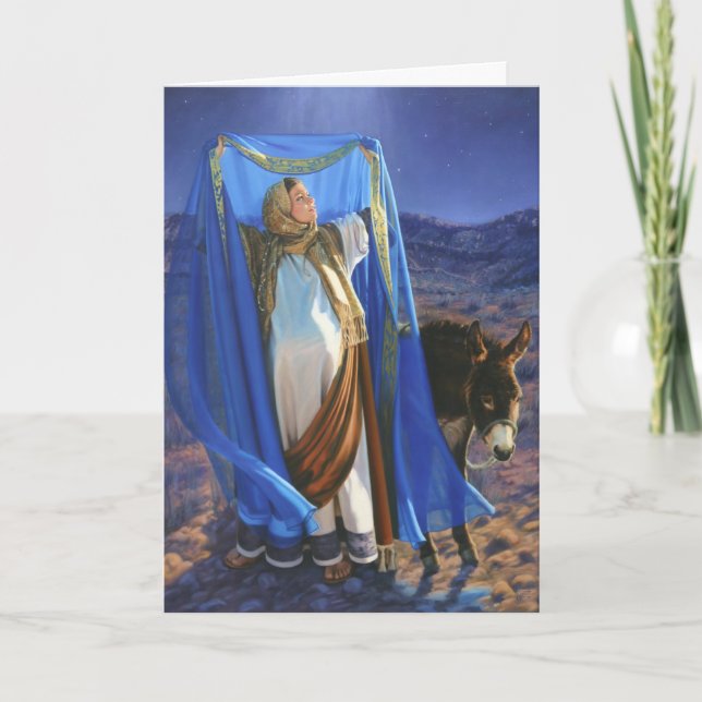Tarjeta Festiva Mary Conservó Estas Cosas (Anverso)