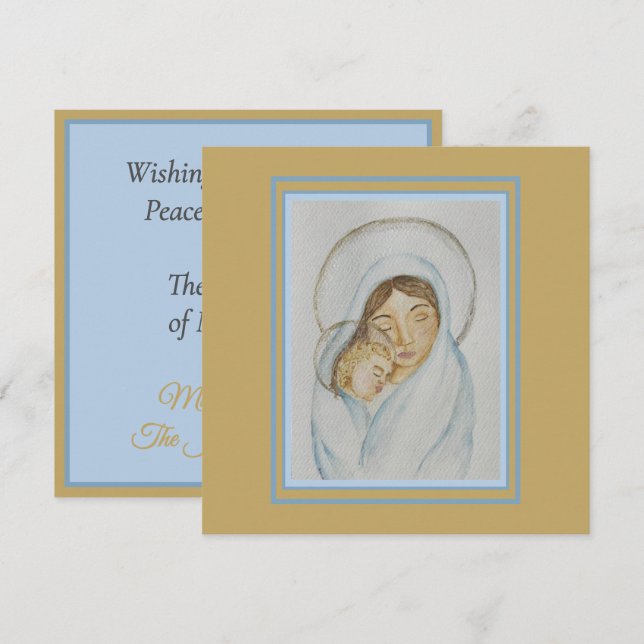 Tarjeta Festiva Mary’s Mantle & Child Christmas Flat Card (Anverso / Reverso)