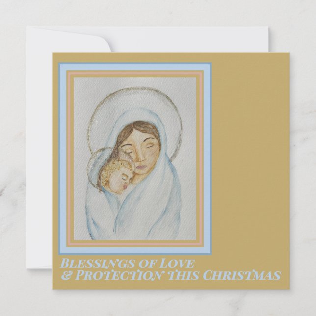 Tarjeta Festiva Mary’s Mantle Christmas Card (Anverso)