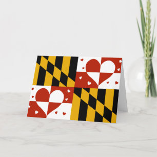 Tarjeta Festiva Maryland Flag Valentine Card