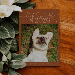 Tarjeta Festiva Más Abrazos 2026 Año Nuevo Foto de Mascota de Terr