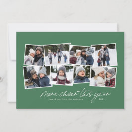 Tarjeta Festiva Más alegría este año 8-fotografías collage verde