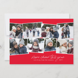 Tarjeta Festiva Más alegría este año - collage de 8 fotos