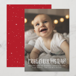 Tarjeta Festiva Más alegría este año foto navideña linda