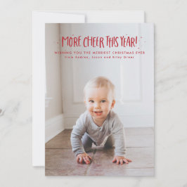 Tarjeta Festiva Más alegría este año lindos Navidades rojos fotogr