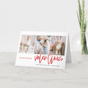 Tarjeta Festiva Más felices para San Valentín dejando una foto roj
