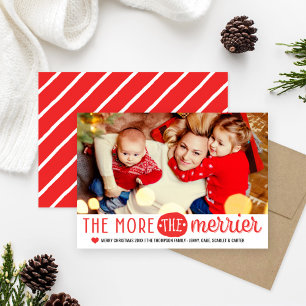 Tarjeta Festiva Más fotos de Navidades blancos y rojos más justos