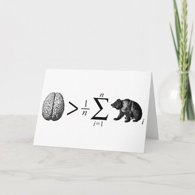 Tarjeta Festiva Más Inteligente Que El Oso Medio (Anverso)