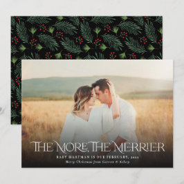 Tarjeta Festiva Más Merece Anunciar Foto De Navidades De Embarazo