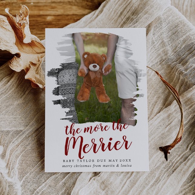 Tarjeta Festiva Más Merrier Foto De Embarazo Se Puso Rojo (Subido por el creador)