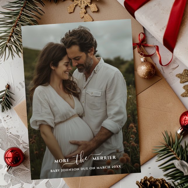 Tarjeta Festiva Más Navidades del embarazo por foto más graciosa (Subido por el creador)
