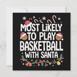 Tarjeta Festiva Más Probable Que Juegue Baloncesto Con La Familia