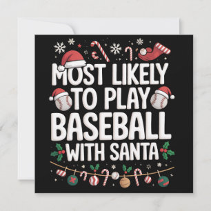 Tarjeta Festiva Más Probable Que Juegue Béisbol Con La Familia De 