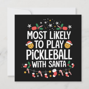 Tarjeta Festiva Más Probable Que Juegue Pickleball Con La Familia 
