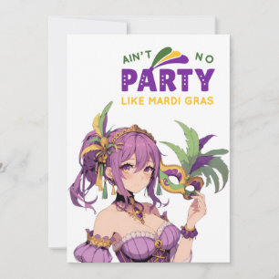 Tarjeta Festiva Máscara Anime Mardi Gras