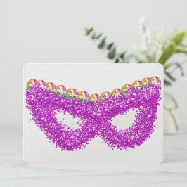 Tarjeta Festiva Máscara de Purim Esther con la piedra gemela de la