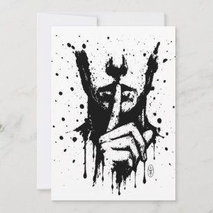 Tarjeta Festiva Máscara Silenciosa — Figura Liminal de Manchas de 