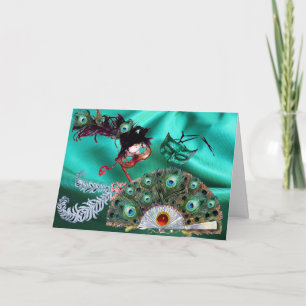 TARJETA FESTIVA MÁSCARAS MASQUERADE DE VALENTINA Y FABRICANTE DE P