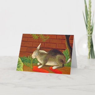 Tarjeta Festiva Mascota Bunny Rabbit Easter Card ~
