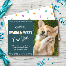 Tarjeta Festiva Mascota cálido y difuso año nuevo fotografía tipog