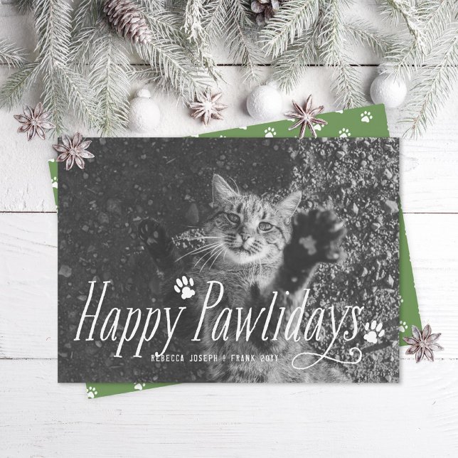 Tarjeta Festiva Mascota Cat Happy Pawlidays (Subido por el creador)