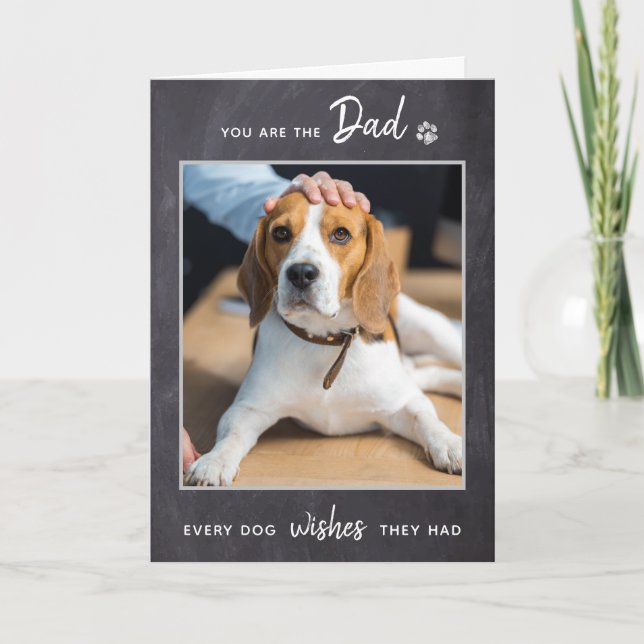 Tarjeta Festiva Mascota de Dog Dad Foto del Día Rústico del Padre (Anverso)