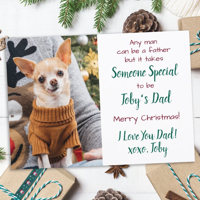 Tarjeta Festiva Mascota de Dog Dad Personalizado Foto Feliz Navida (Subido por el creador)