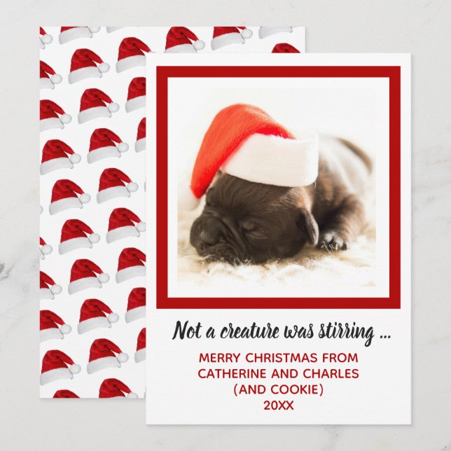 Tarjeta Festiva Mascota de fotografía de perro de cachorro (Anverso / Reverso)