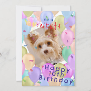 Tarjeta Festiva Mascota de globo Pastel Foto