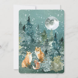 Tarjeta Festiva Mascota de la familia Woodland Fox nombra Navidade