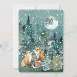 Tarjeta Festiva Mascota de la familia Woodland Fox nombra Navidade