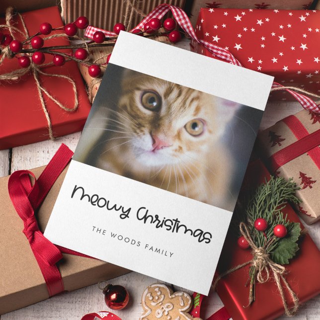 Tarjeta Festiva Mascota de Navidades Cute Meowy (Subido por el creador)