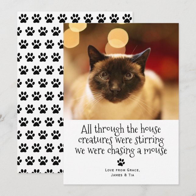 Tarjeta Festiva Mascota de Navidades divertidos (Anverso / Reverso)