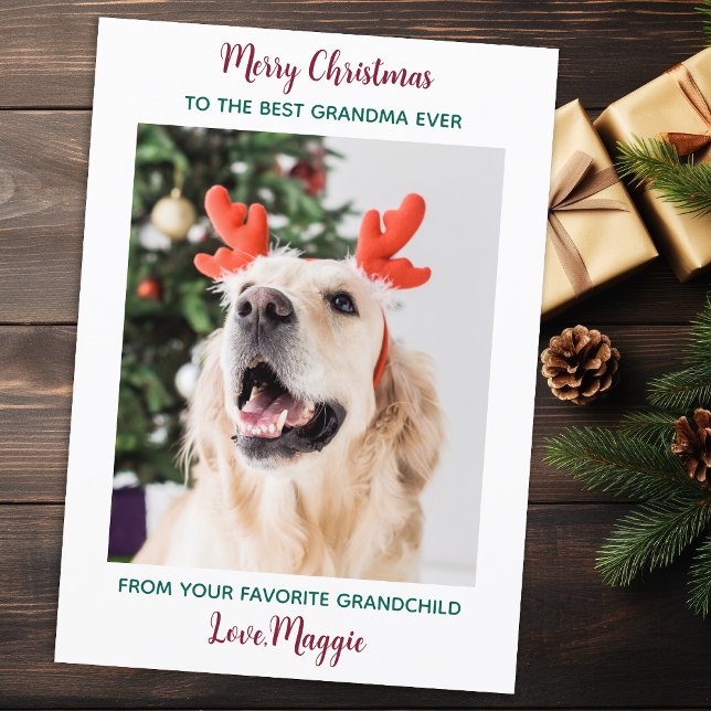 Tarjeta Festiva Mascota de Navidades personalizados de la abuela d (Subido por el creador)