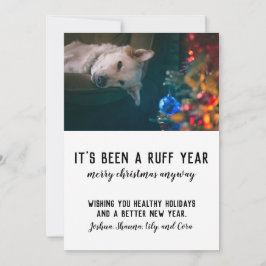 Tarjeta Festiva Mascota de Navidades Ruff Year 2020