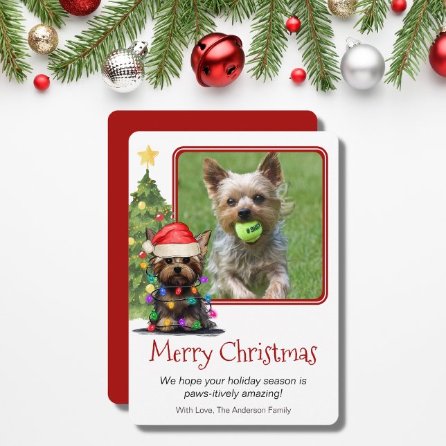 Tarjeta Festiva Mascota de Navidades Terrier de Yorkshire Dog One  (Subido por el creador)